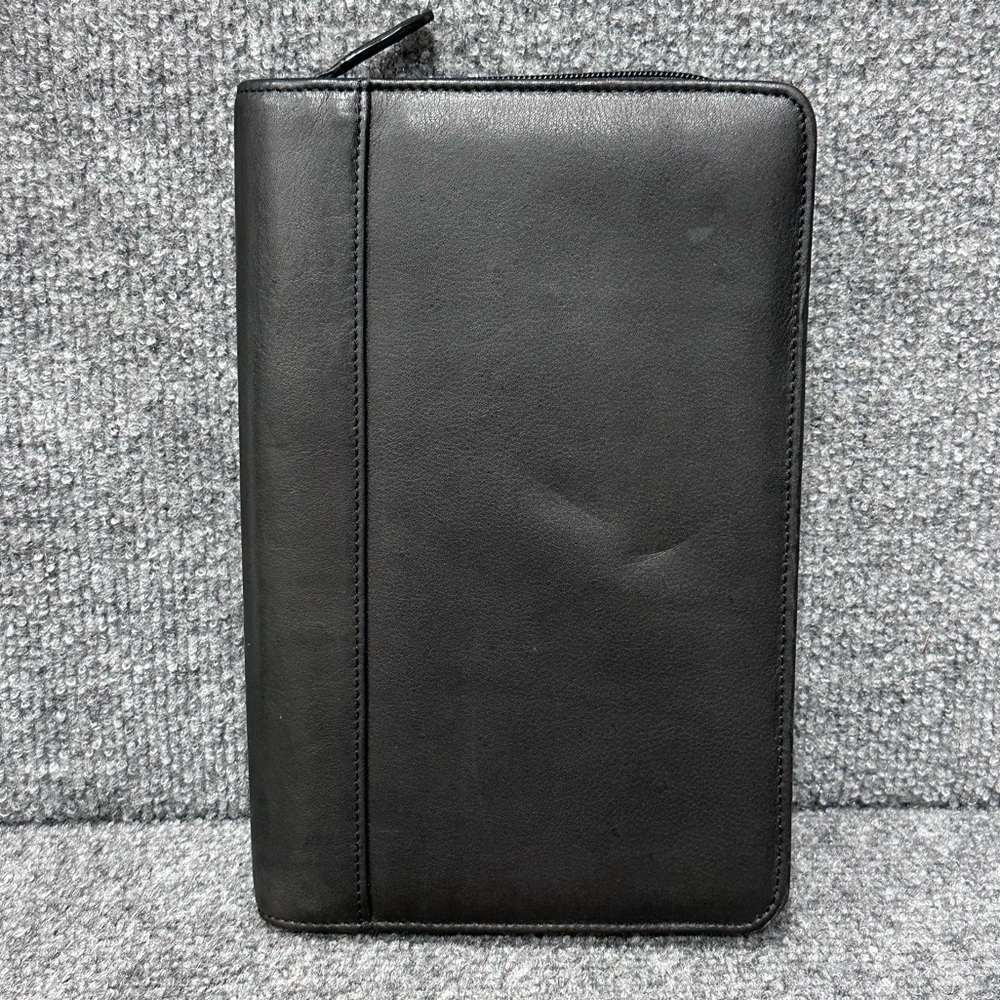 Vintage Fossil leather zip around planner folio notebook 6x10x2 tech organizer